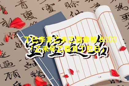 丁巳辛亥乙未乙酉命格 🐈 「乙未年乙酉月丁巳日」